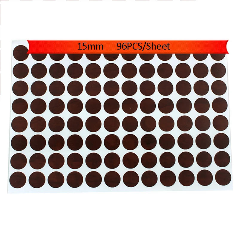 Description Picture 6 of item96Pcs 15mm Wooden Furniture Self Adhesive Screw Cap Cover Hole Stickers Wood Craft Desk Cabinet Drawer Art Sticker Ornament