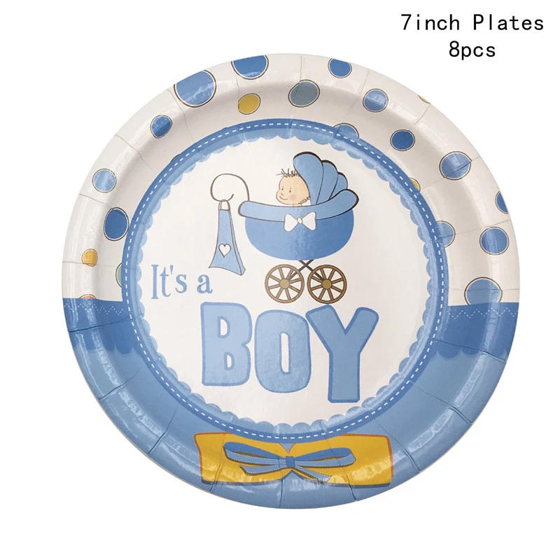 Description Picture 4 of itemIt is A Boy/Girl Baby Shower Paper Plates Cups Napkin Gender Reveal Party Disposable Party Tableware