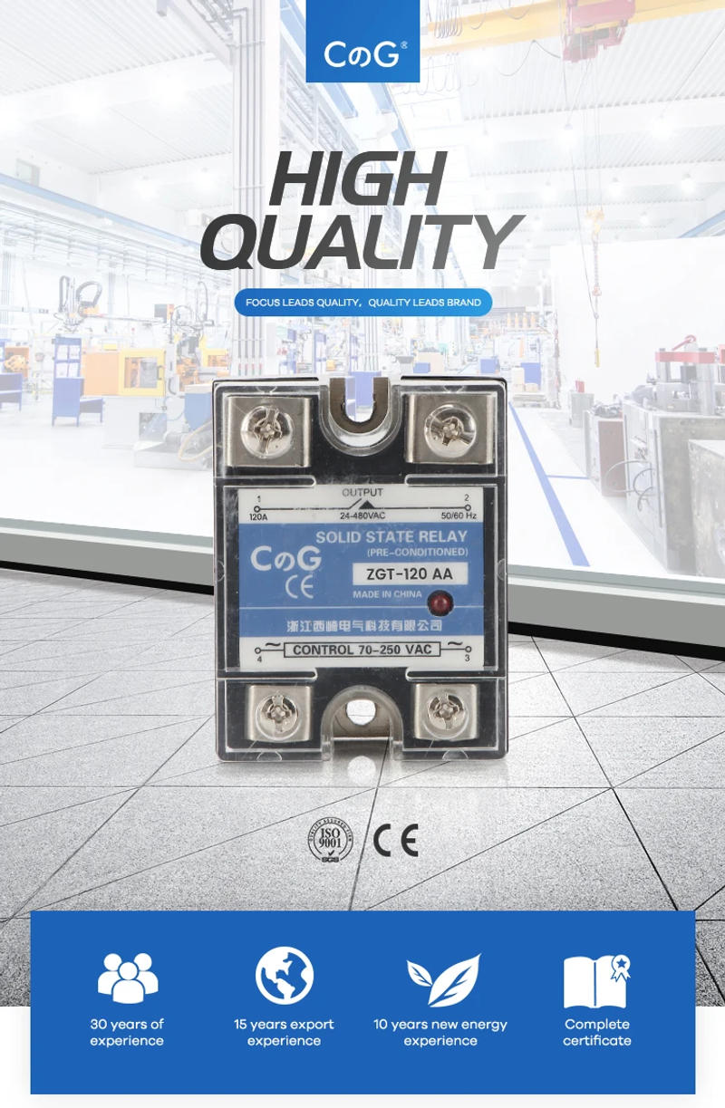Description Picture 3 of itemCG SSR-120AA 150AA Relay Single Phase AC To AC 70-280VAC To 24-480V 120A 150A AA Heat Sink Solid State Relay