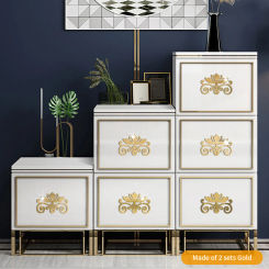 Self-adhesive Furniture Stickers Dressing Table Cabinet Corner Mirror Decorative Sticker Acrylic 3D Wall Sticker Decoration