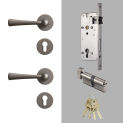 Dooroom Brass Door Lock Set Modern Light Luxury Interiror Bedroom Bathroom Double Wood Door Lever Set Dummy Handle Knob