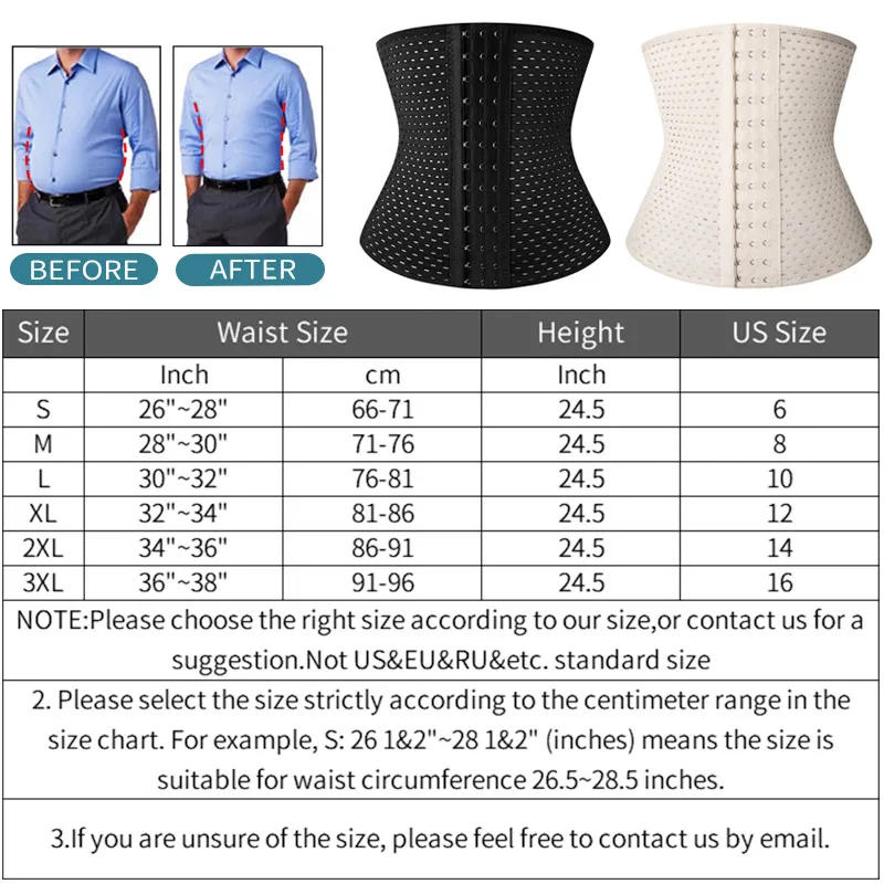 Description Picture 3 of itemWaist Trainer Shapers Corset For Men Abdomen Reducer Slimming Belt Shapewear High Compression Modeling Strap Workout Girdle Faja