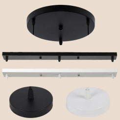 Ceiling Plate Multi Size DIY Black/White Plate 2/3/4/5 Holes Light Fittings Round Rectangular Straight Accessories Lamp Base