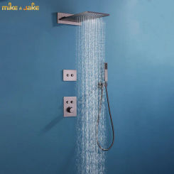 Gunmetal Bathroom rain shower systems rainfall Shower faucet Rainfall shower set bathroom gray Shower column set