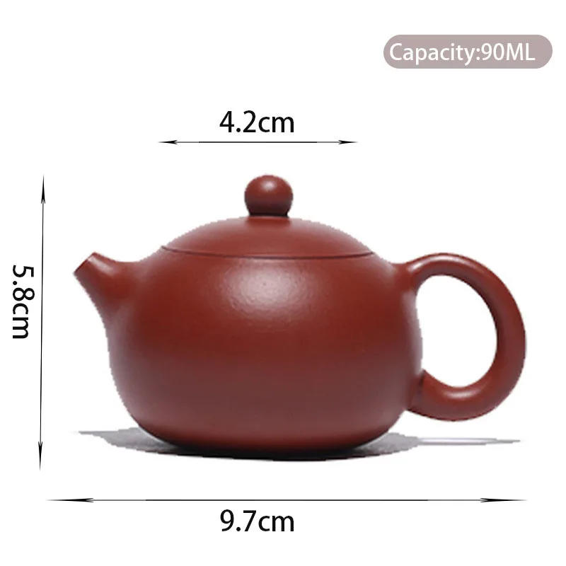 Description Picture 4 of item90ml Yixing Purple Clay Teapots Authentic Dahongpao Xishi Tea Pot Ball Hole Filter Kettle Handmade Boutique Zisha Tea Set