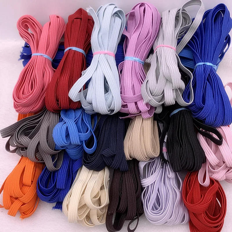 Description Picture 2 of item5 Yards/lot 7mm Hight-Elastic Bands Spool Sewing Band Flat Elastic Cord Diy Handmade Sewing Materials