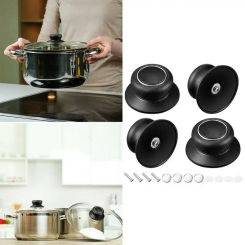 4pcs Pot Lid Top Universal Glass Lib Cover Knob Cap Replacement Lifting Holding Handle for Casserole Saucepan Cookware Handgrip