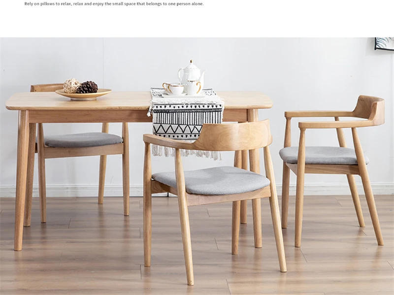 Description Picture 6 of itemNordic Dining Chair Kitchen Furniture Solid Wood Chair Solid Wood Sitting Surface Japanese Modern Ash Wood Solid Wood Armchair