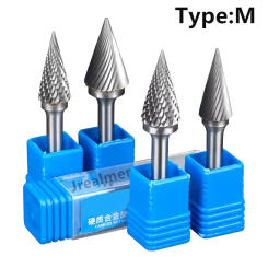 Jrealmer 1pcs M Type 6mm shank Tungsten Carbide Rotary Burrs Milling Cutter Rotary Tool Burr Rotary Dremel