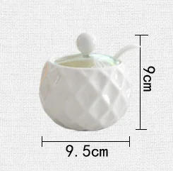 Description Picture 6 of itemCeramic Seasoning Jar Household with Spoon Wooden Lid Seasoning Jar Soy Sauce Box Sugar Salt Jar Chili Jar Kitchen Storage Tool