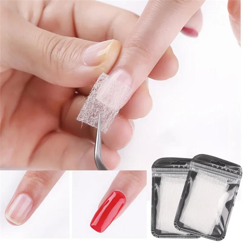 Description Picture 4 of item10/20pcs Silk Fiberglass For Nail Extension Form Non-Woven Silks UV Gel Building Fiber French Acrylic DIY Manicure Accessories
