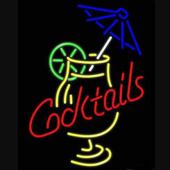 Custom Cocktail and Martini Umbrella Cup Glass Neon Light Sign Beer Bar
