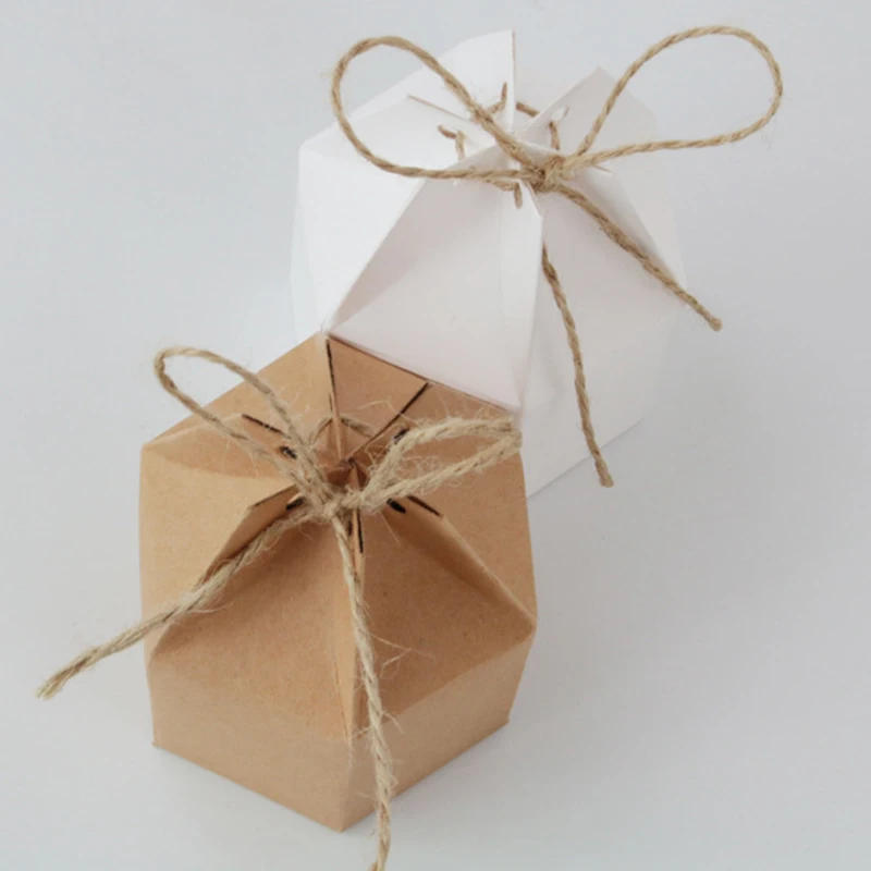 Description Picture 5 of item25/50pcs Kraft Paper Package Cardboard Box Lantern Hexagon Candy Box Favor Gift Wedding Christmas Valentine's Party Supplies