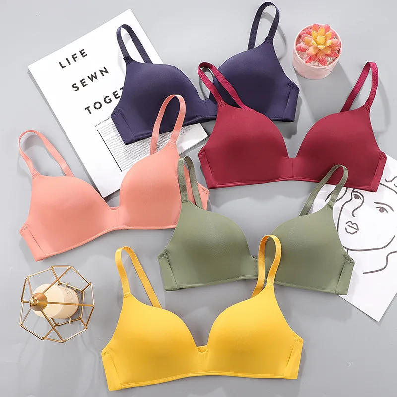Description Picture 4 of itemWomen Seamless Bra Sexy No Wire Push Up Underwear Girls Students Breathable Thin 12 Colors Bras