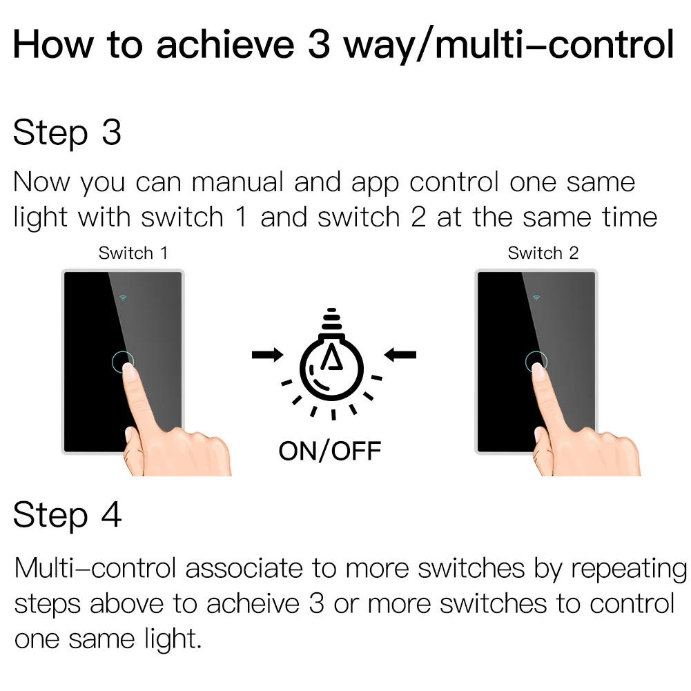 Description Picture 5 of itemTuya ZigBee Wall Touch Smart Light Switch With Neutral/No Neutral,No Capacitor Smart Life/Tuya Works with Alexa,Google 2/3 Way