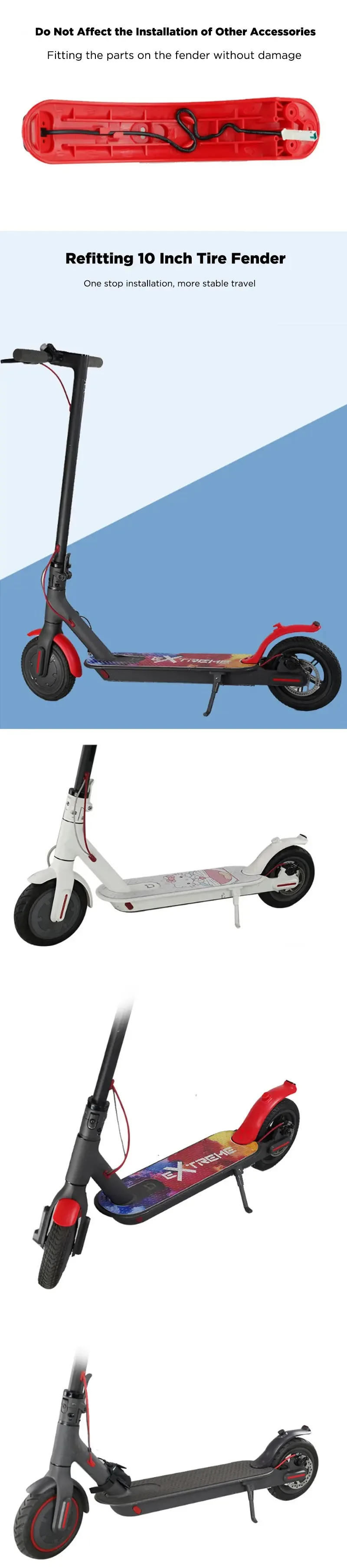 Description Picture 4 of itemShort Ducktail Fender for Xiaomi M365/Pro 1S Electric Scooter Rear Mudguard Rear Fender M365 Parts