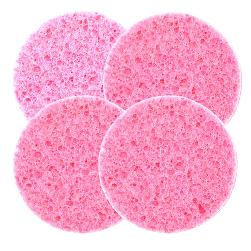 Description Picture 2 of item5PCS 7CM Face Sponge Round Makeup Remover Tool Natural Wood Pulp Cellulose Compress Cosmetic Puff Facial Washing Sponge Towel