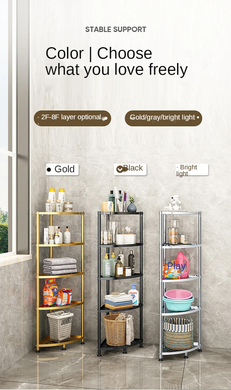 Description Picture 4 of itemBathroom Shelf Floor-Type Triangle Face Basin Shelf Bathroom Bathroom Toilet Accessories Complete Collection Storage Fantastic