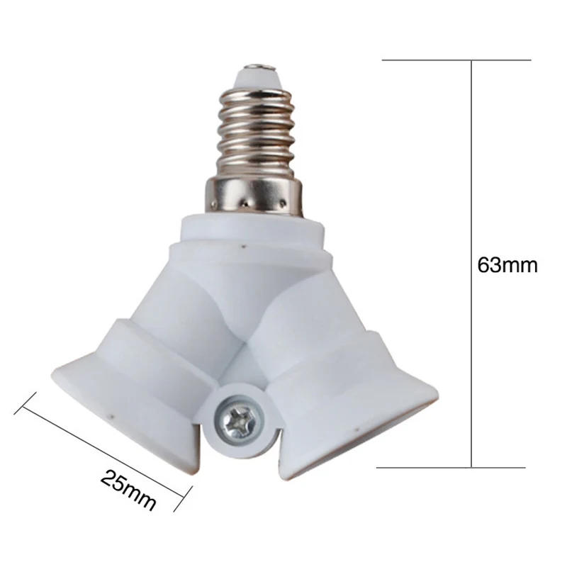 Description Picture 2 of item2 In 1 Adjustable E14 Socket Base Bulb Extender E14 To 2E14 Light Lamp Bulb Adapter Lamp Holder Converter For LED Bulb Light