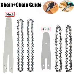 Replacement Chain for 4 Inch or 6 Inch Mini Electric Chainsaw and Replacement Guide Board Mini Electric Saw Parts Accessories