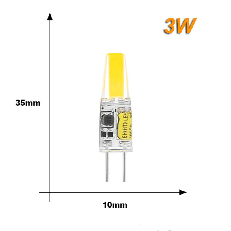 Description Picture 2 of item3W 6W G4 LED COB No Strobe Flickering Light Bulbs Replace Halogen 30W 60W Ultra Bright Chandelier Lamps DC 12V Cool/ Warm White