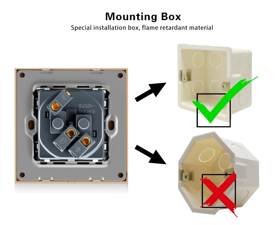 Description Picture 3 of itemWall Socket Free Combination,Black PC-Panel Deutsch Wall Socket Grounded, Multi-Frame Hybrid Outlet Universal