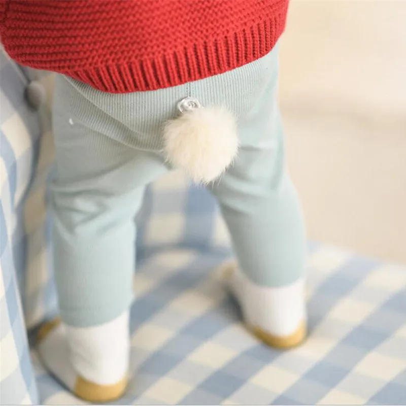 Description Picture 2 of itemBaby Boy Girl Pants Cute Cotton Solid Color Leggings Newborn Infant Trousers