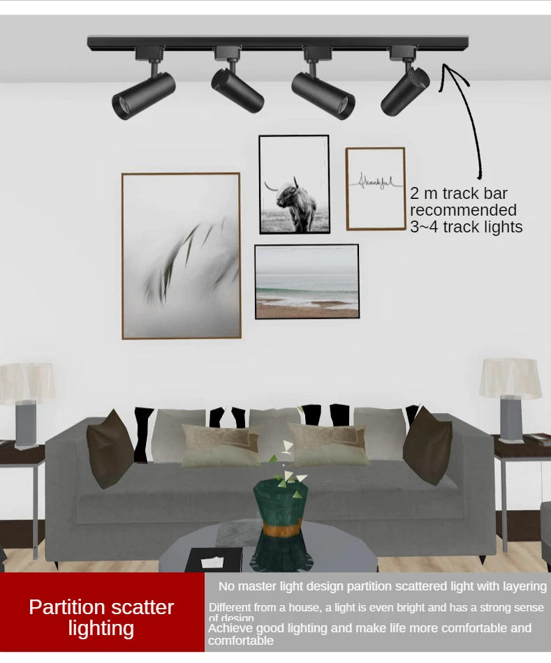 Description Picture 4 of itemCeiling Chandelier Decorative Led Light Shop Tube Lamp Living Dining Room Bedroom Decorations Modern Track Spotlight Lighting