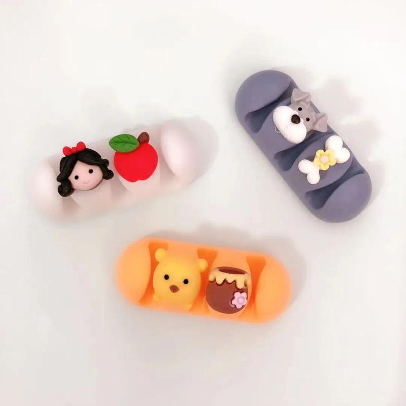 Description Picture 4 of itemCartoon Cable Protector Desktop Route Data Cable Storage Tabs Charger Fixed Wire Clip Earphone Office Management Organizer Wire