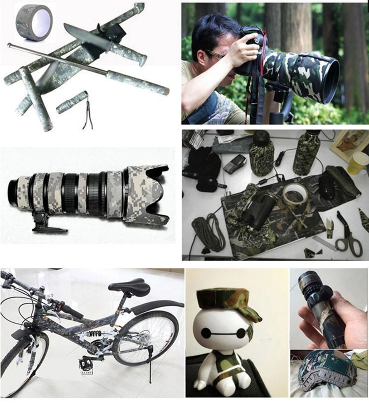 Description Picture 6 of itemOutdoor Woodland Camping Camouflage Tapes High Viscosity Hunting Gun Accessories Stealth Tape Bandage 0.05m x 10m/2inchx390inch