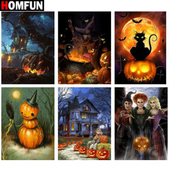 HOMFUN 3D Diamond Painting "Halloween scenery" DIY Full Rhinestones Drill Cross-stitch Kits Square Round Diamond Embroidery