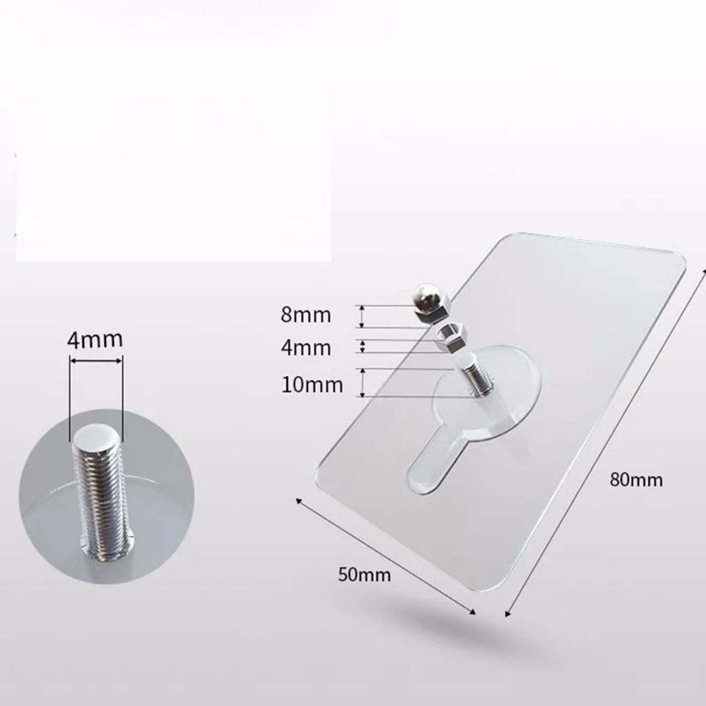 Description Picture 5 of item10 Pcs Transparent Strong Adhesive Seamless Patch Waterproof Wall Hanging Durable Transparent Kitchen Bathroom Screw Hook Hanger