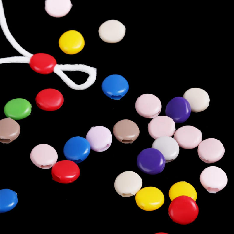 Description Picture 4 of item100pcs Plastic Flat Spiral Buckle Adjustable Bead Anti-slip Mask Buckle Elastic Band Cap Mask Stopper Ear Cord Drawstring Button