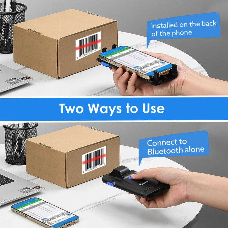 Description Picture 5 of itemEyoyo 2D Phone Back Clip Bluetooth Barcode Scanner Portable Barcode Reader Data Matrix Code 1D 2D QR Scanner Android IOS System