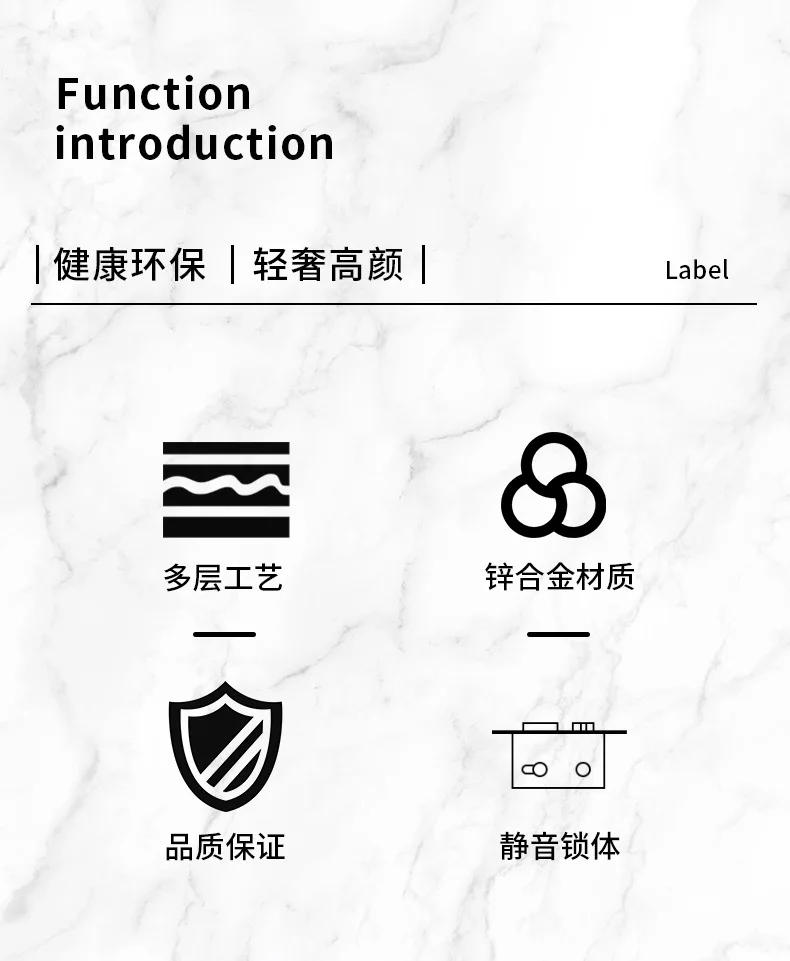 Description Picture 3 of itemLight Luxury Zinc Alloy Golden Room Door Lock Handle Home Interior Door Silent Lock Body Mechanical Door Lock