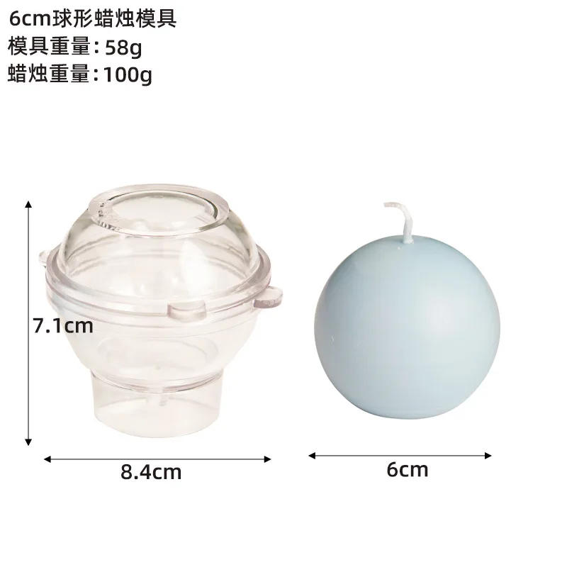 Description Picture 6 of item3D Spherical Series Candle Plastic Molds DIY Handmade Aromatherapy Candle Making Supplies PC Acrylic Mold Kit Home Craft Gift