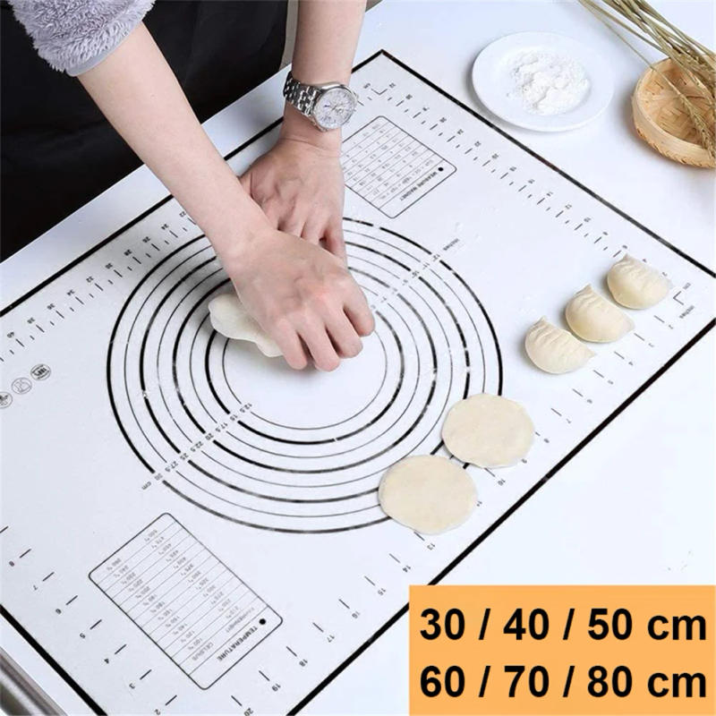 Description Picture 4 of itemLarge Size Silicone Kneading Pad Non-Stick Surface Rolling Dough Mat With Scale Kitchen Cooking Pastry Sheet Oven Liner Bakeware
