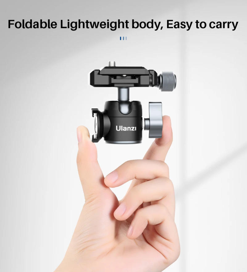 Description Picture 4 of itemUlanzi Arca Swiss Plate Tripod Head Ballhead Extend Cold Shoe Ball Head for LED Light Microphone 10KG Playload DSLR Tripod Head