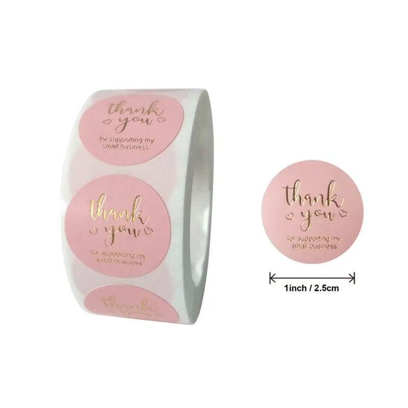 Description Picture 3 of item500pcs 2.5cm Seal Sticker Thank You DIY Transparent White Kraft Handmade Baking Cake Flower Decoration Package Label Stickers