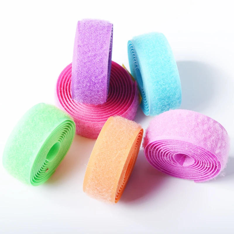 Description Picture 4 of item2/5meter Sew on Hook and Loop Colour 20mm Non-Adhesive Fabric Fastener Interlocking Tape Nylon Strips Sticky DIY Craft Supply