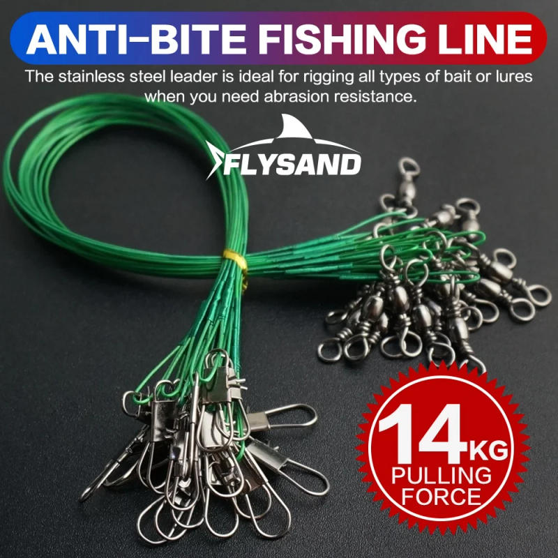 Description Picture 6 of itemFLYSAND Fishing Wire Leaders Stainless Steel Nylon-Coated Fishing Line Wire Leaders Anti-Bite Fishing Line 20Pcs/Bag