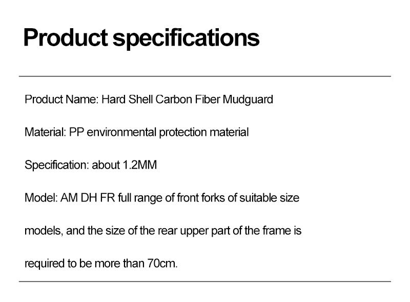 Description Picture 2 of itemENLEE1/2 PCS Bike Mud Guard Bicycle Fenders Carbon Fiber Front/Rear Wheel Universal Mudguard MTB Bike Wings Mud Flaps Fenders