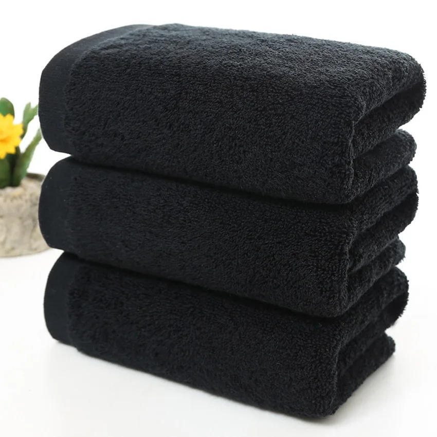 Description Picture 4 of itemBlack Large Bath Towel Cotton Thick Shower Face Towels Home Bathroom Hotel Adults Badhanddoek Toalha de banho Serviette de bain