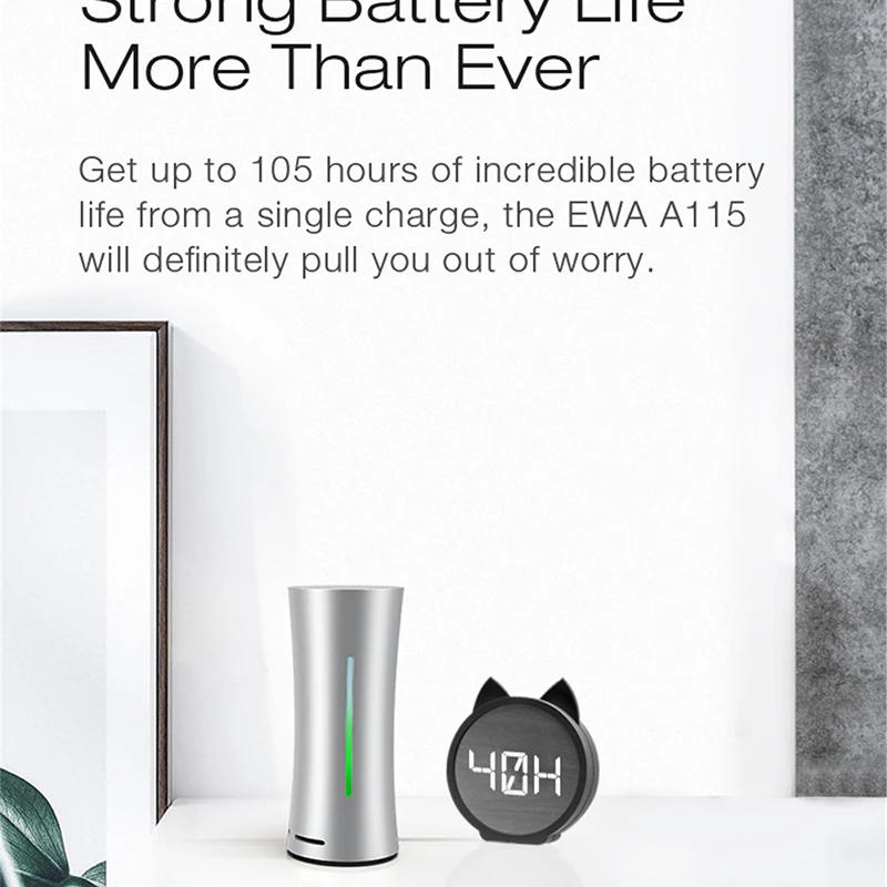 Description Picture 5 of itemEWA Portable Wireless Speaker Bluetooth 5.0 Outdoor Sport HIFI TWS Speaker 5W 6000mAh Stereo Bass Speaker MP3 Player Subwoofer