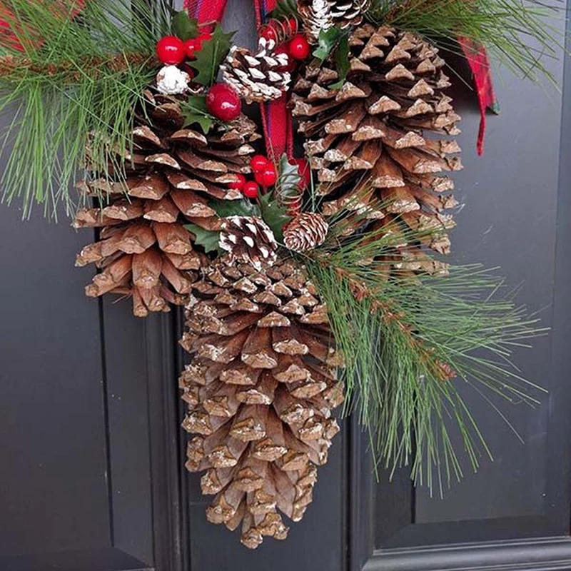 Description Picture 4 of item1/5/10pcs Natural Pine Nuts Fruit Dried Artificial Flowers Pineapple Cones For Home Xmas DIY Garland Wreath Wedding Decoration