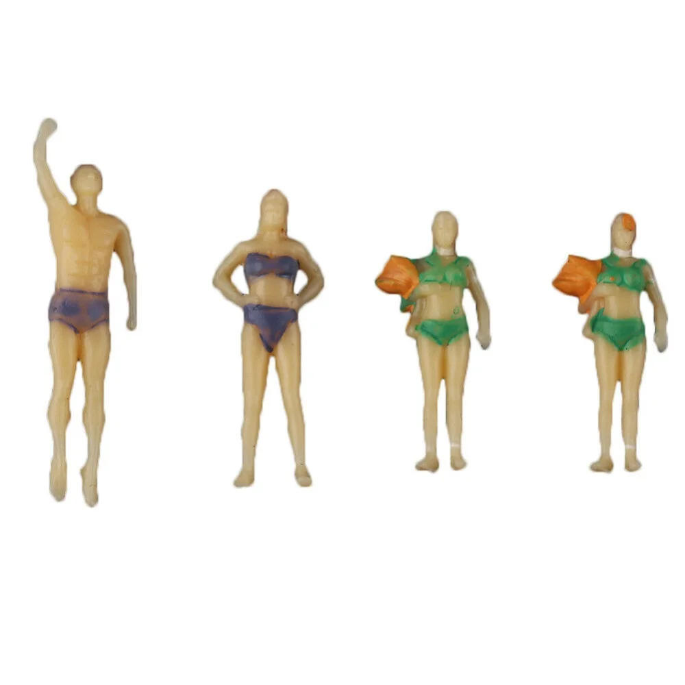 Description Picture 5 of item20Pcs/Pack Plastic Assorted 1:75 Painted Model Beach Sea Swimmer Swimming People Figures Model Train Layout Landscape Toys