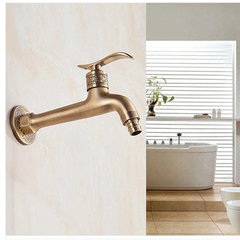 Description Picture 2 of itemFaucet Antique Brass Mop Pool Retro Faucet Wall Mounted Bathroom Accessories Single Cold Washing Machine Bibcock Mop Toilet Taps