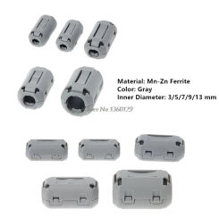 Multi Size Ferrite Core Cord Ring Choke Bead RFI EMI Noise Suppressor Filter for Power Cord USB Cable Antenna Audio Cable Gray