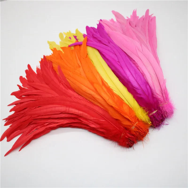 Description Picture 2 of itemBeatiful 50pcs Natural Cock Tail Feathers 25-40cm / 10-16inch Clothing Decoration Stage Performance Rooster Tail Feathers Plume