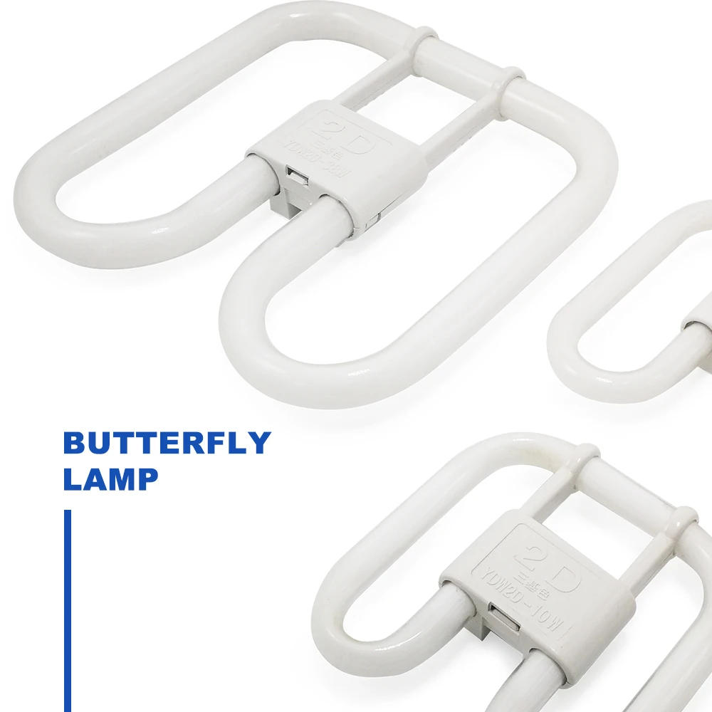 Description Picture 2 of itemZHMZH Four Needle Butterfly Tube Tricolor Energy-saving Lamp Fluorescent Light Bulb 2D Four-pin Butterfly Lamps 10W 21W 38W